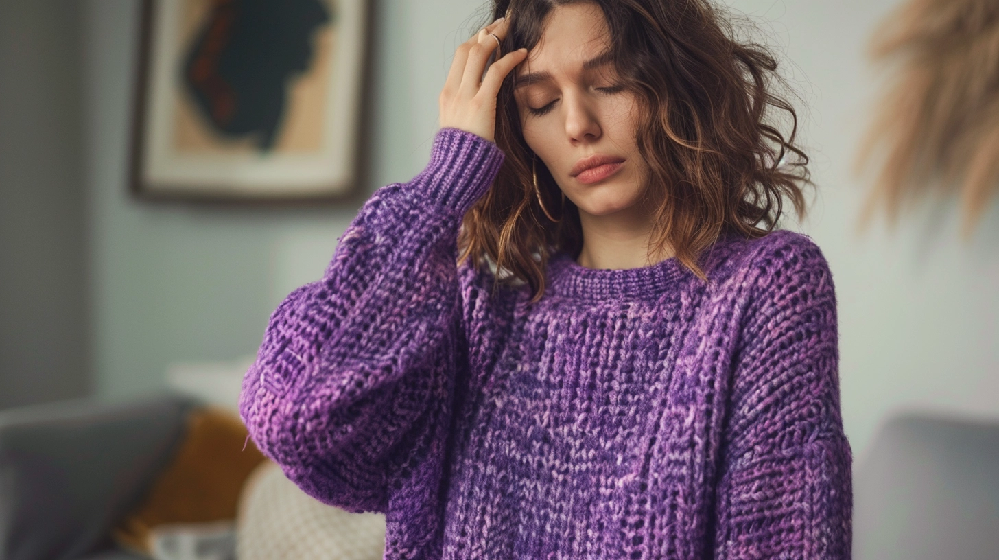 Woman experiencing fatigue from iron deficiency